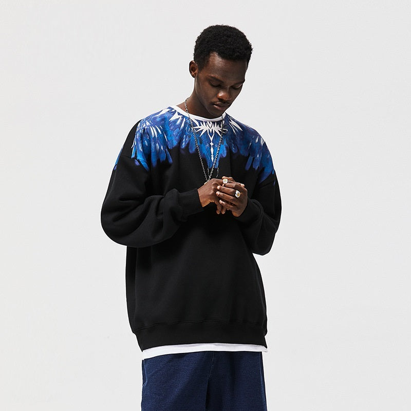 Nouveau pull à contraste de couleurs imprimé en peluche