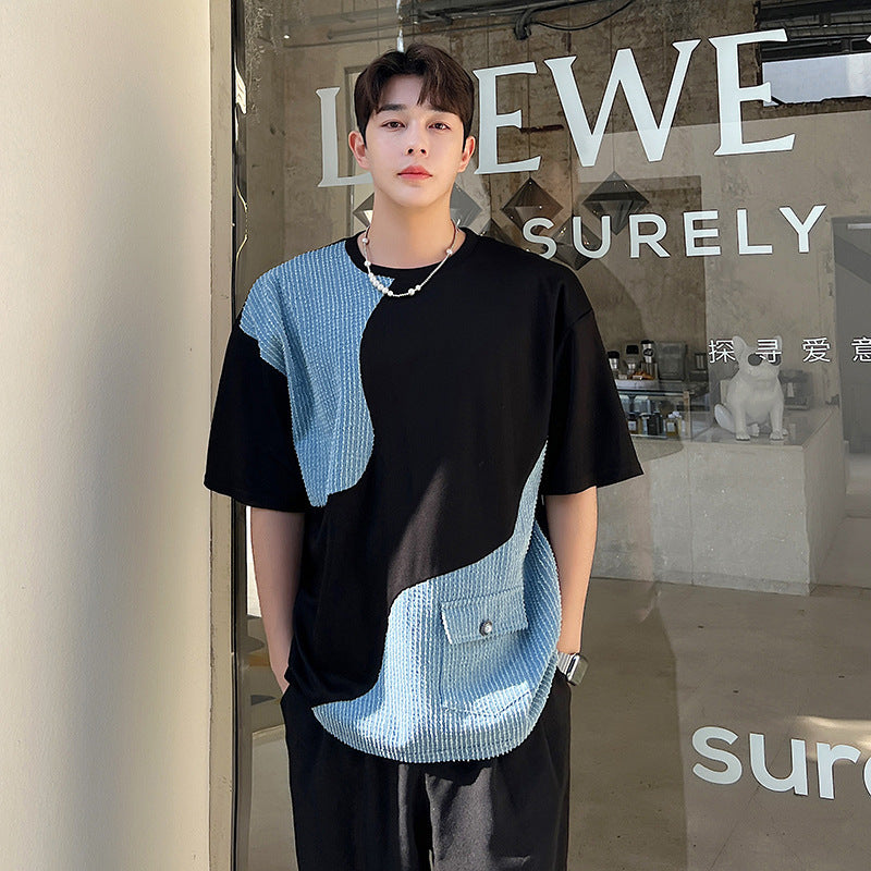 T-shirt à manches courtes en denim tendance