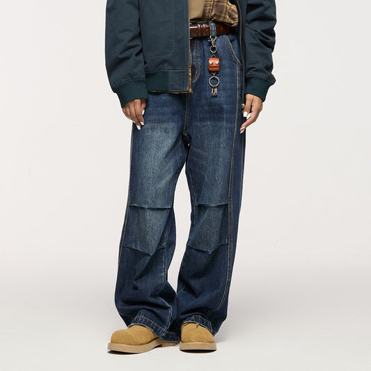 Jeans droits rétro amples pour hommes