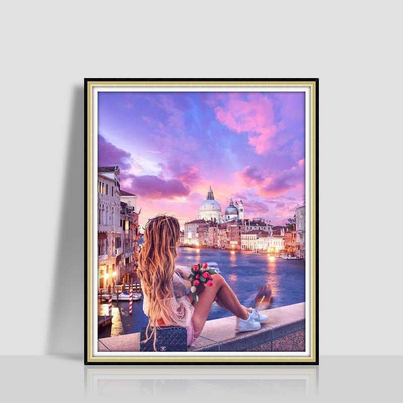 Digital Oil Painting Romantic Atmosphere Combination Hanging Painting