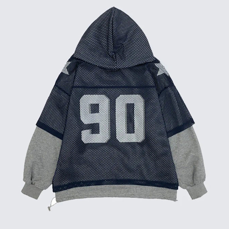 Loose Mesh Digital Sports Casual Top