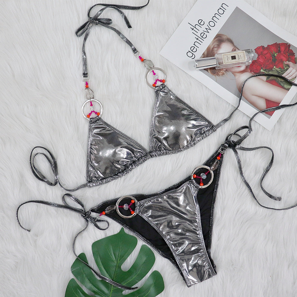 Bikini Hot Silver Split Swimsuit