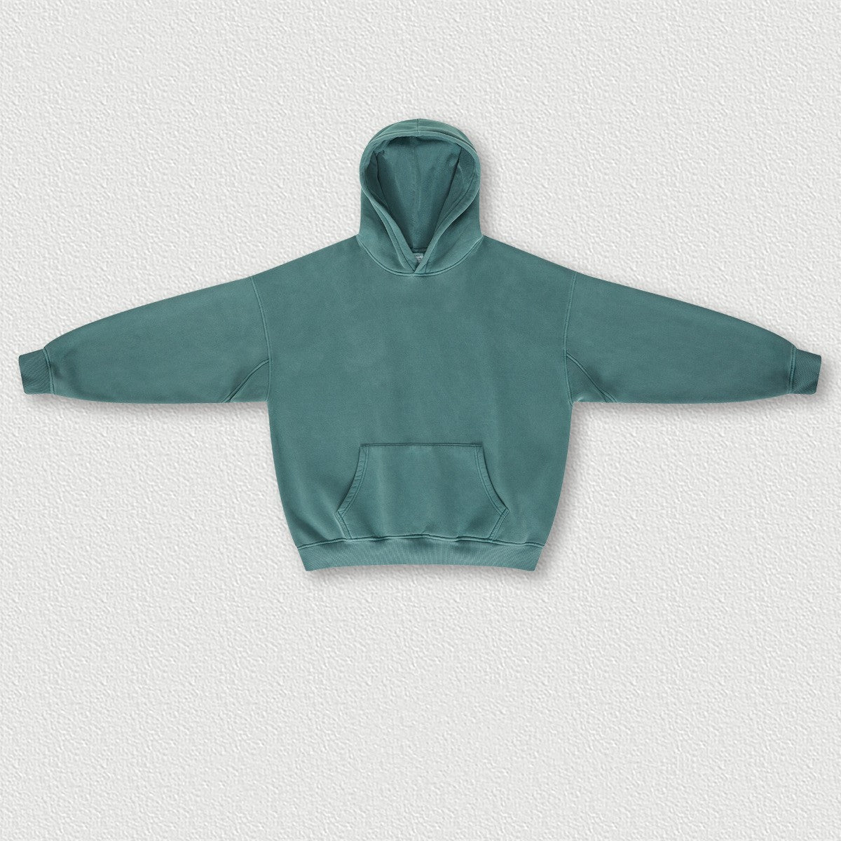 Washed And Worn Padded Hooded Sweatshirt