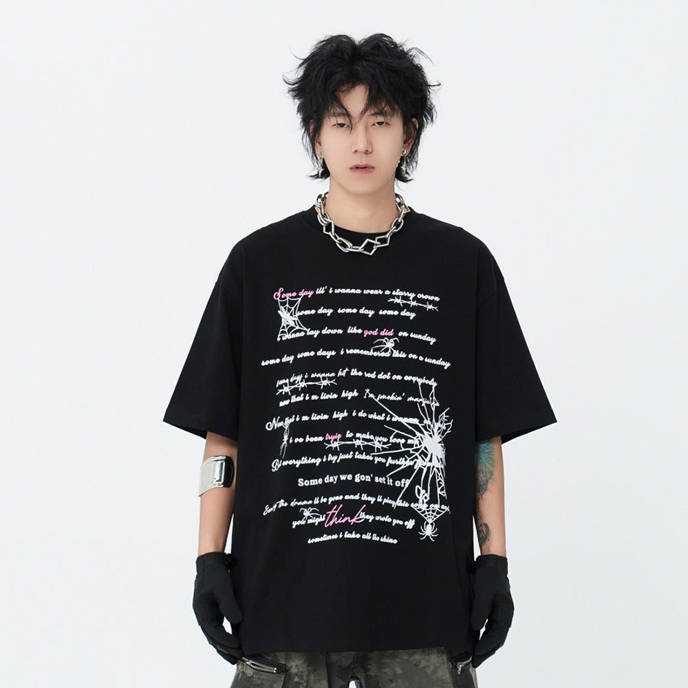 Chemise à manches courtes imprimée toile d'araignée Niche High Street