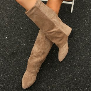 Bottes de cowboy à talons épais, bottes Knight Frye grande taille