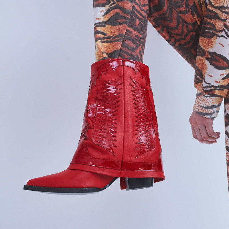 Bottes collantes à talons hauts et épais West