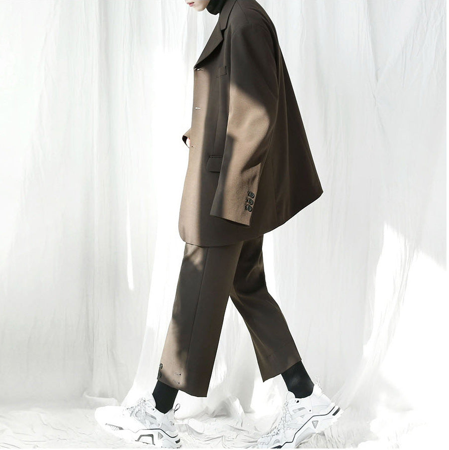 Solid color business loose suit