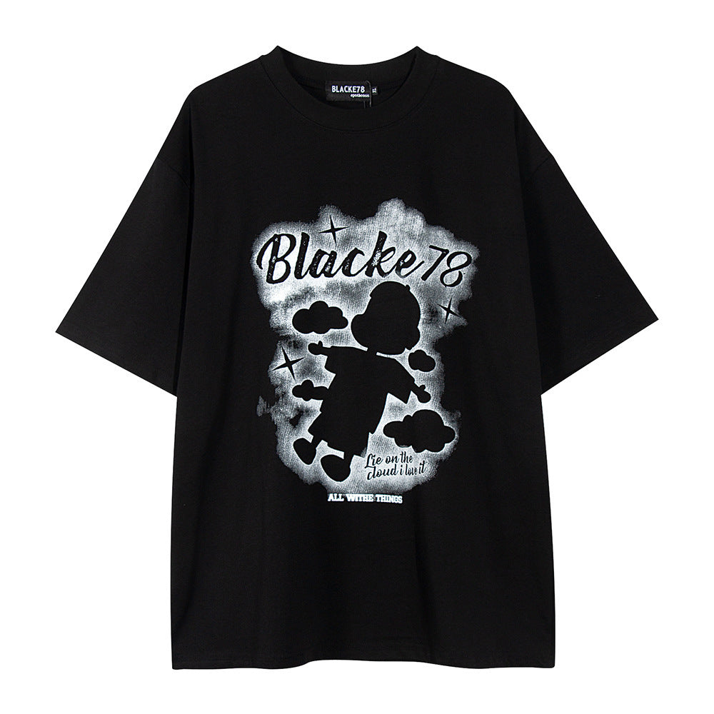 Homme à manches courtes imprimé abstrait de dessin animé