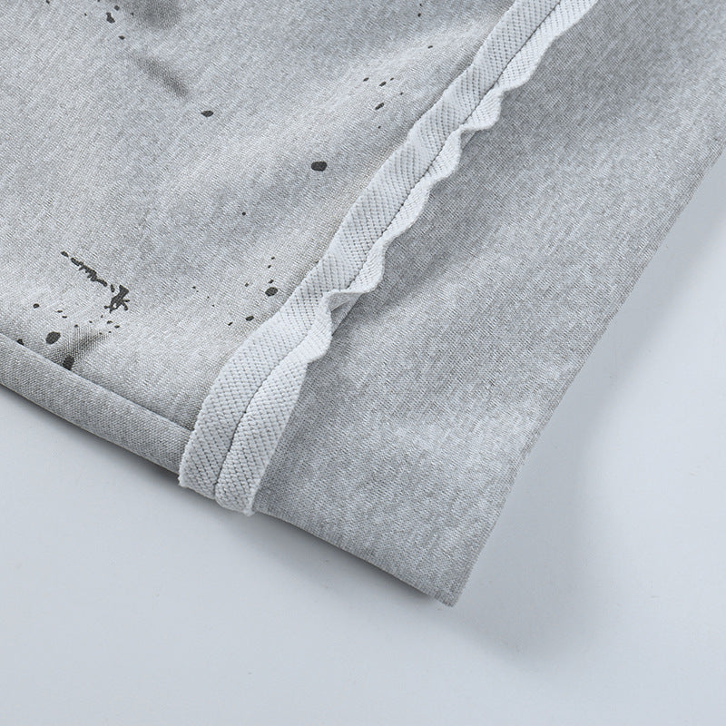 Sweat à capuche ample en tricot imprimé papillon