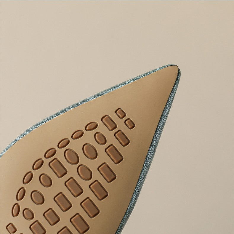 Chaussures de travail pointues à talons fins et péplum OL Temperament