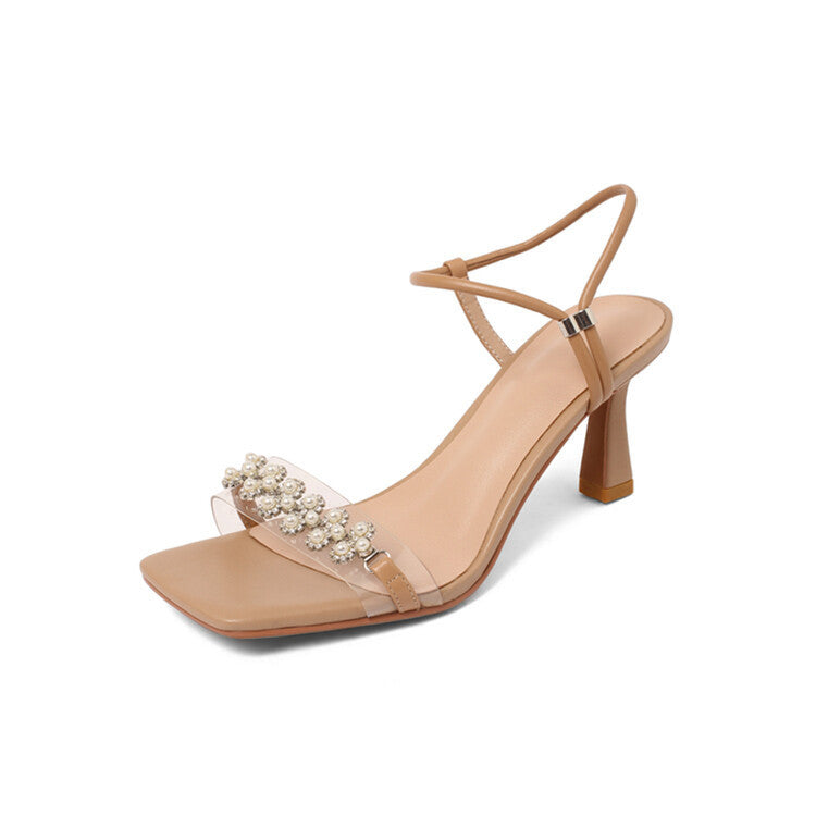 Sandali da fata con perle di strass giganti