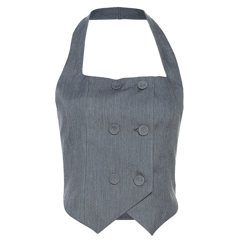 Culotte dos nu sexy style européen et américain, couleur unie, coupe slim, tendance streetwear, pour femme