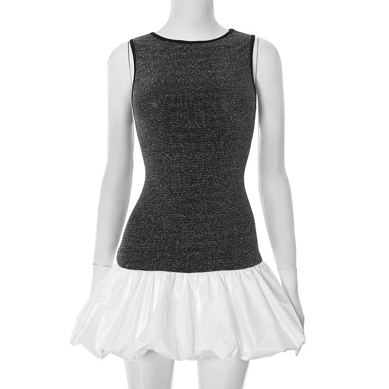 Vest Bud Stitching Jumpsuit Skirt