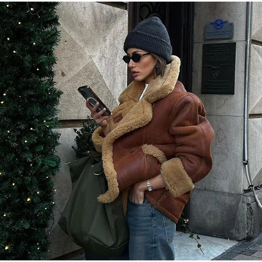 Thickened Autumn And Winter Lamb Wool Warm Coat