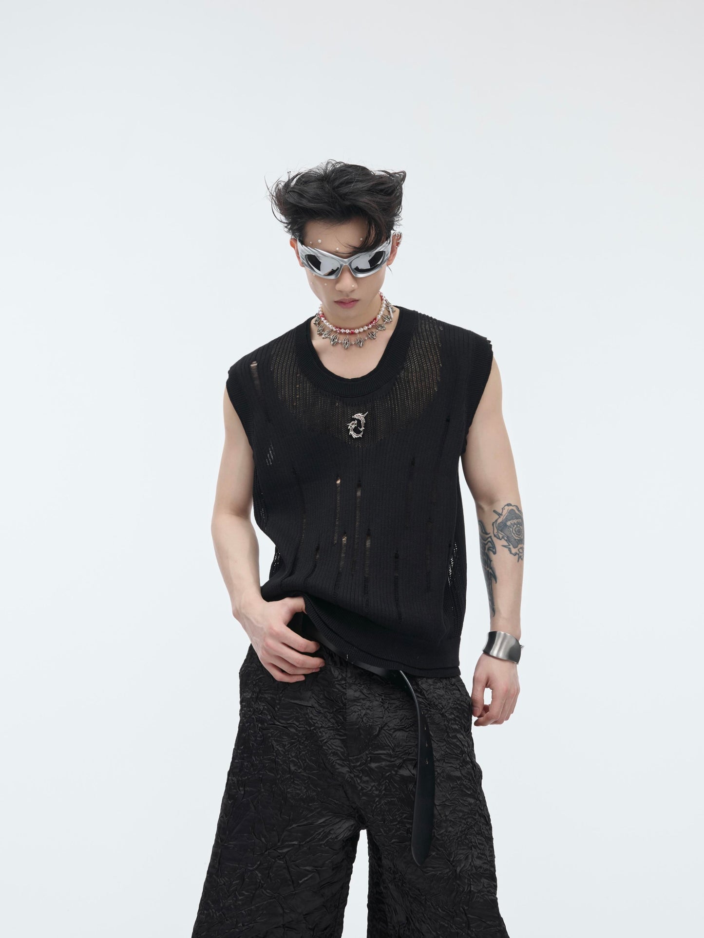 Summer Ripped Hollow-out Knitted Vest