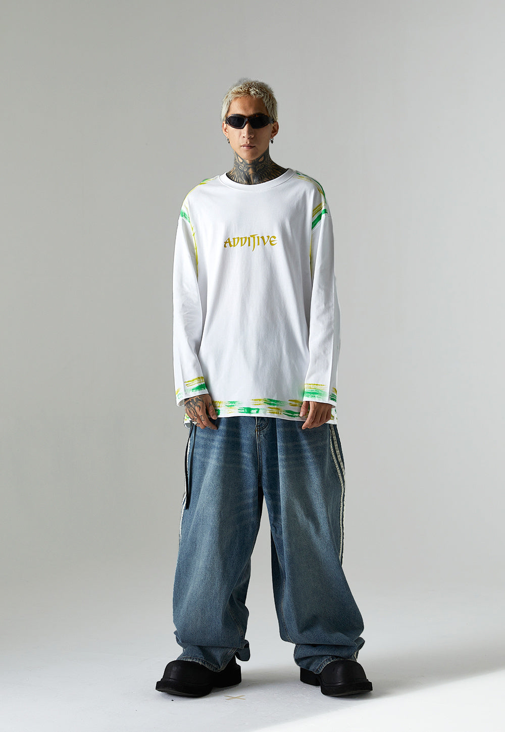 T-shirt à manches longues avec lettres imprimées