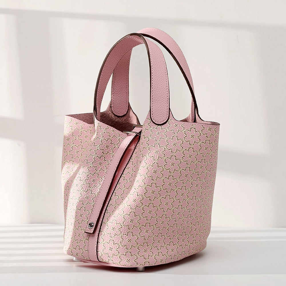 Sac portable en cuir de vache peint avec bandoulière réglable