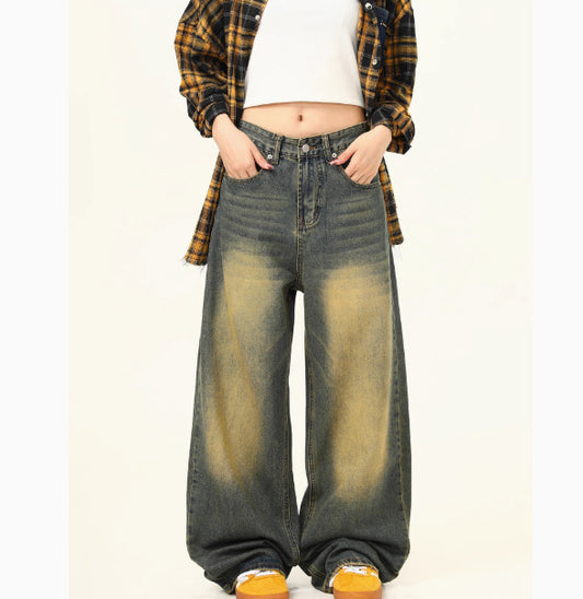 Loose Straight Washed Jeans