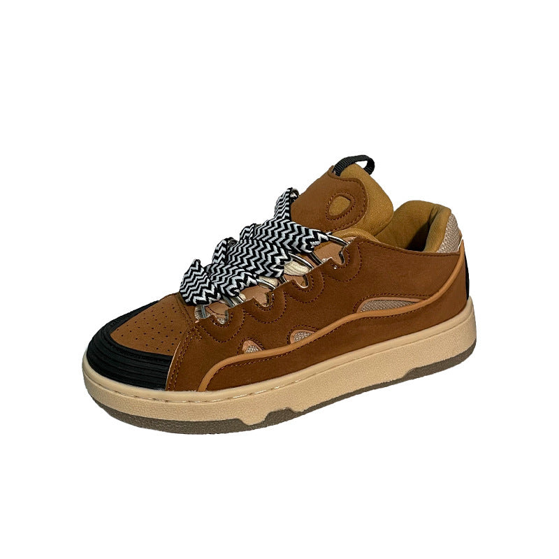 Wide Shoelaces Caramel Colored Shoes