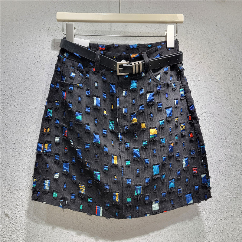 Jupe portefeuille en jean Design Sense