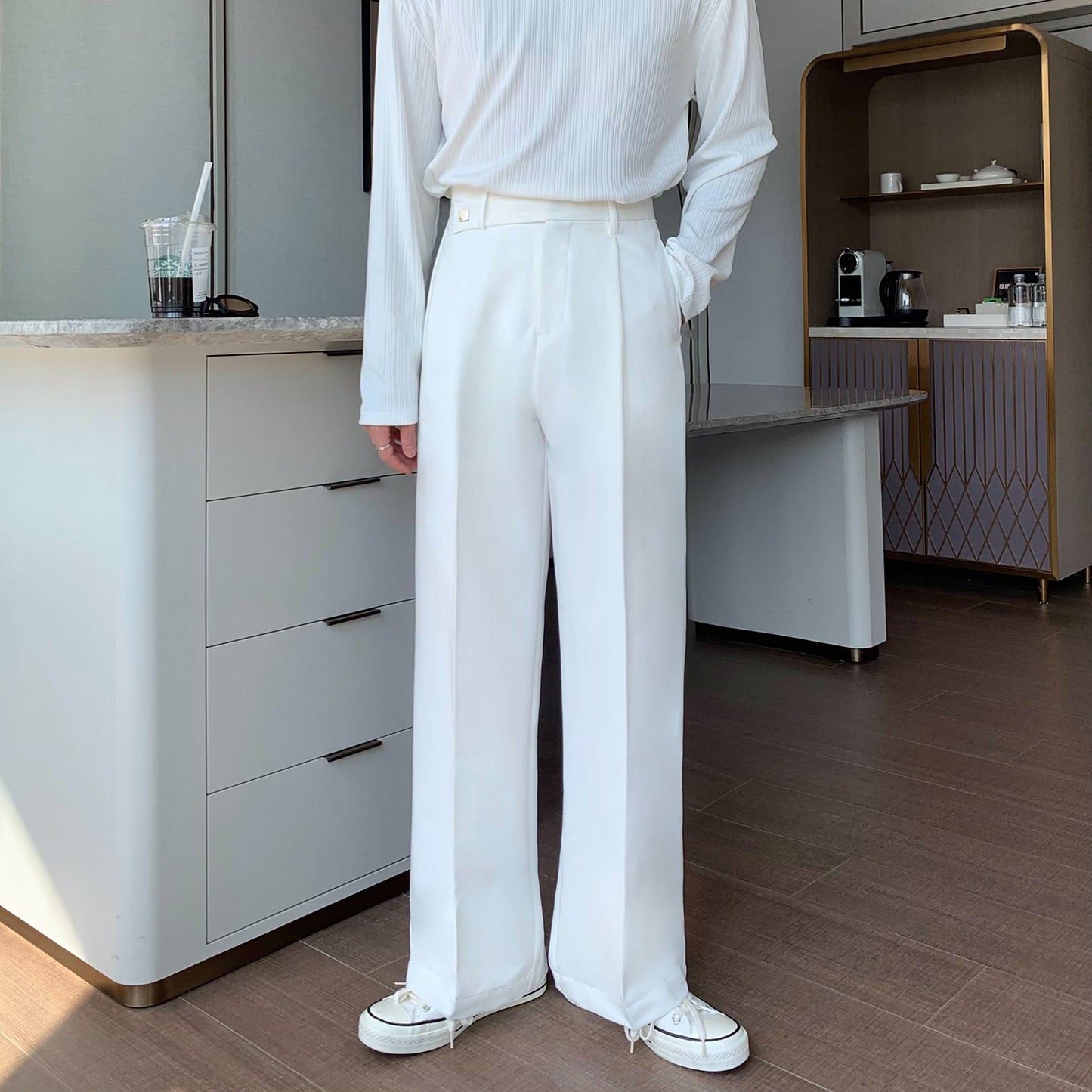 Pantalon ample et décontracté à jambes larges