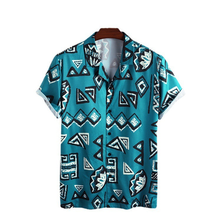 Chemise ample à manches courtes imprimée tendance