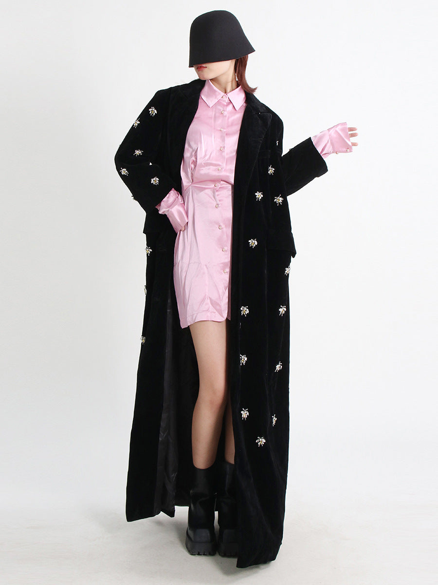 Women's Fashionable Simple Suit Collar Velvet Jacket