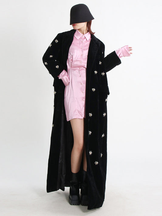 Women's Fashionable Simple Suit Collar Velvet Jacket