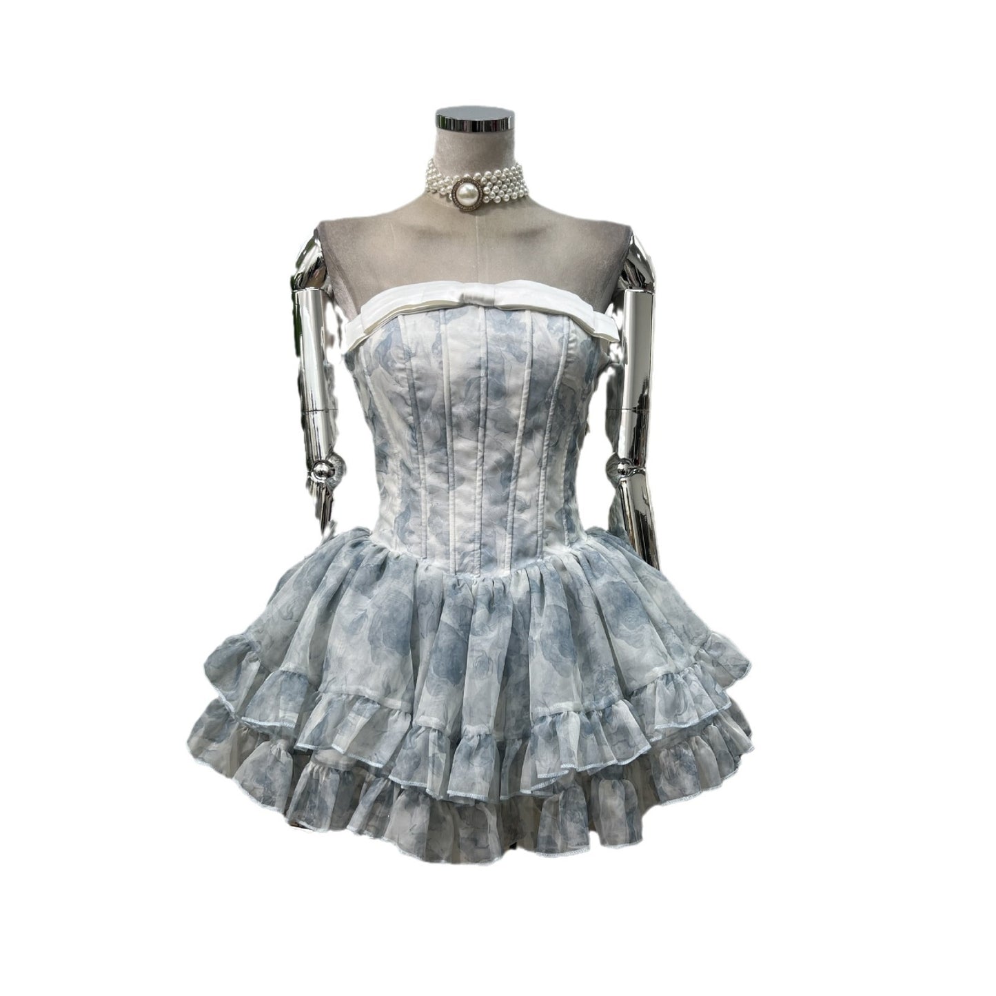 Abito da ragazza con top a tubino e vita a spina di pesce