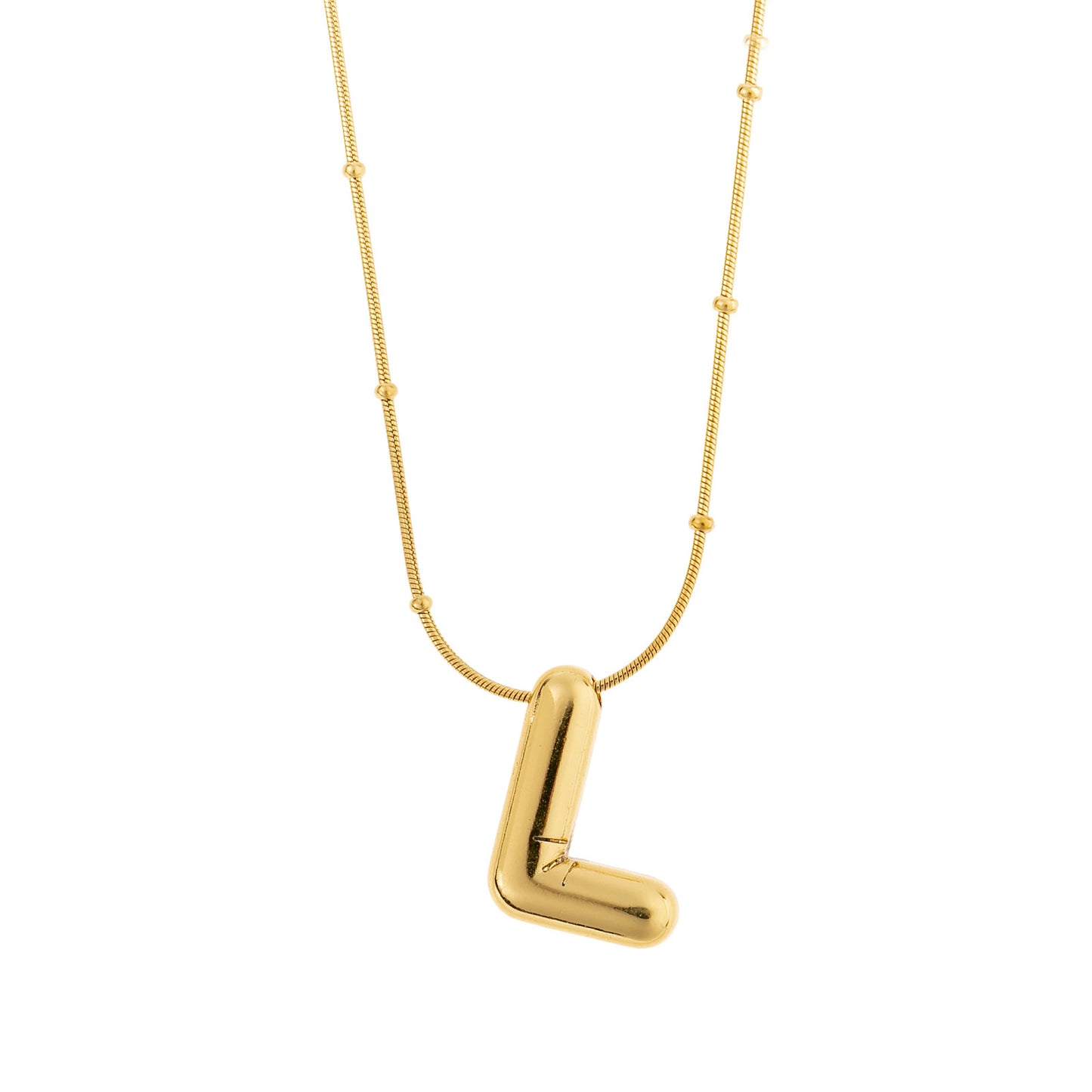 Stainless Steel Gold-plated 26-letter Necklace Simple