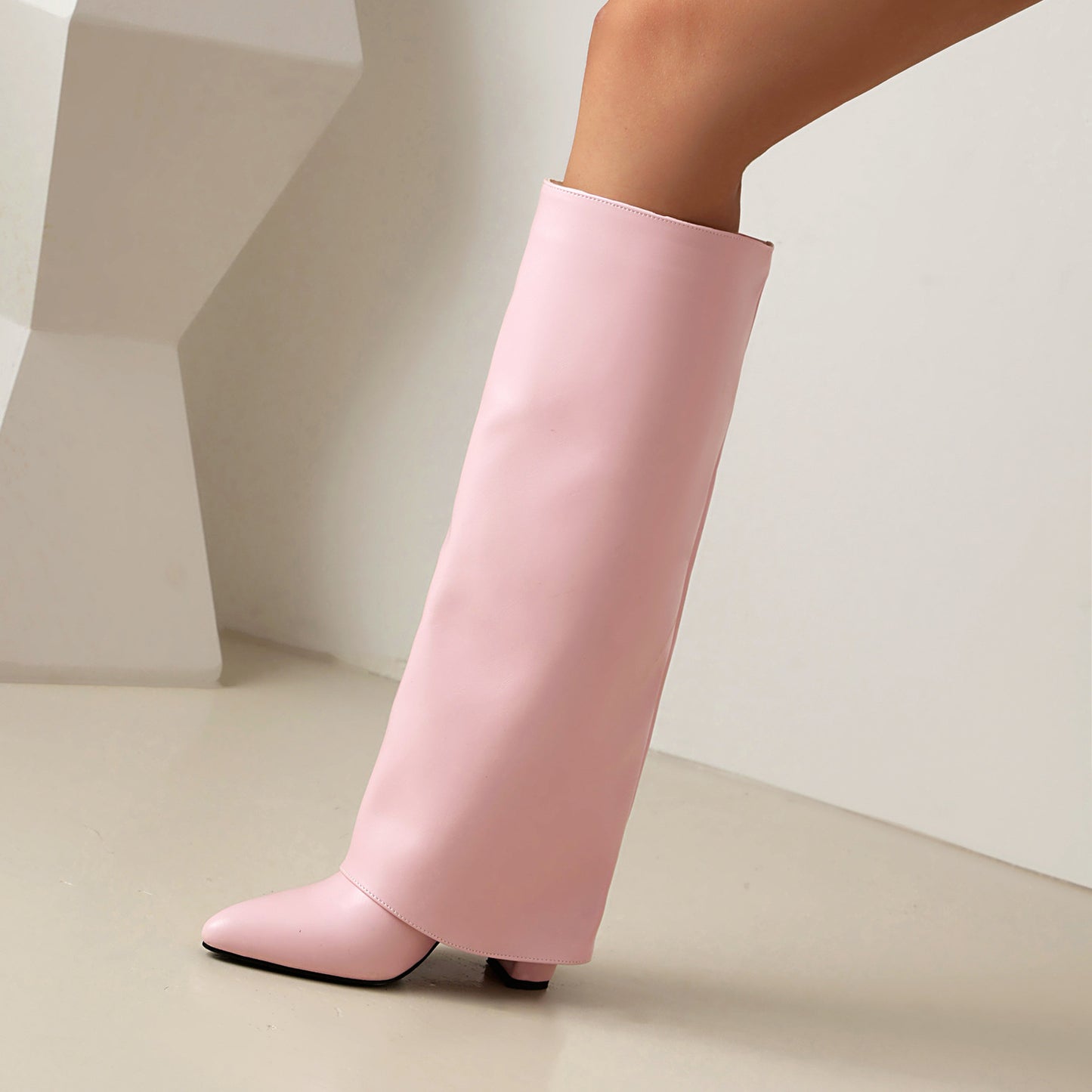 Bottes à talons hauts épais grande taille