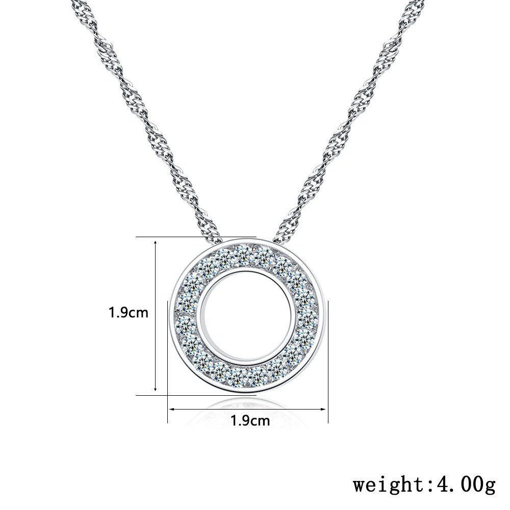 Micro Inlaid Zircon Geometric Ring Necklace