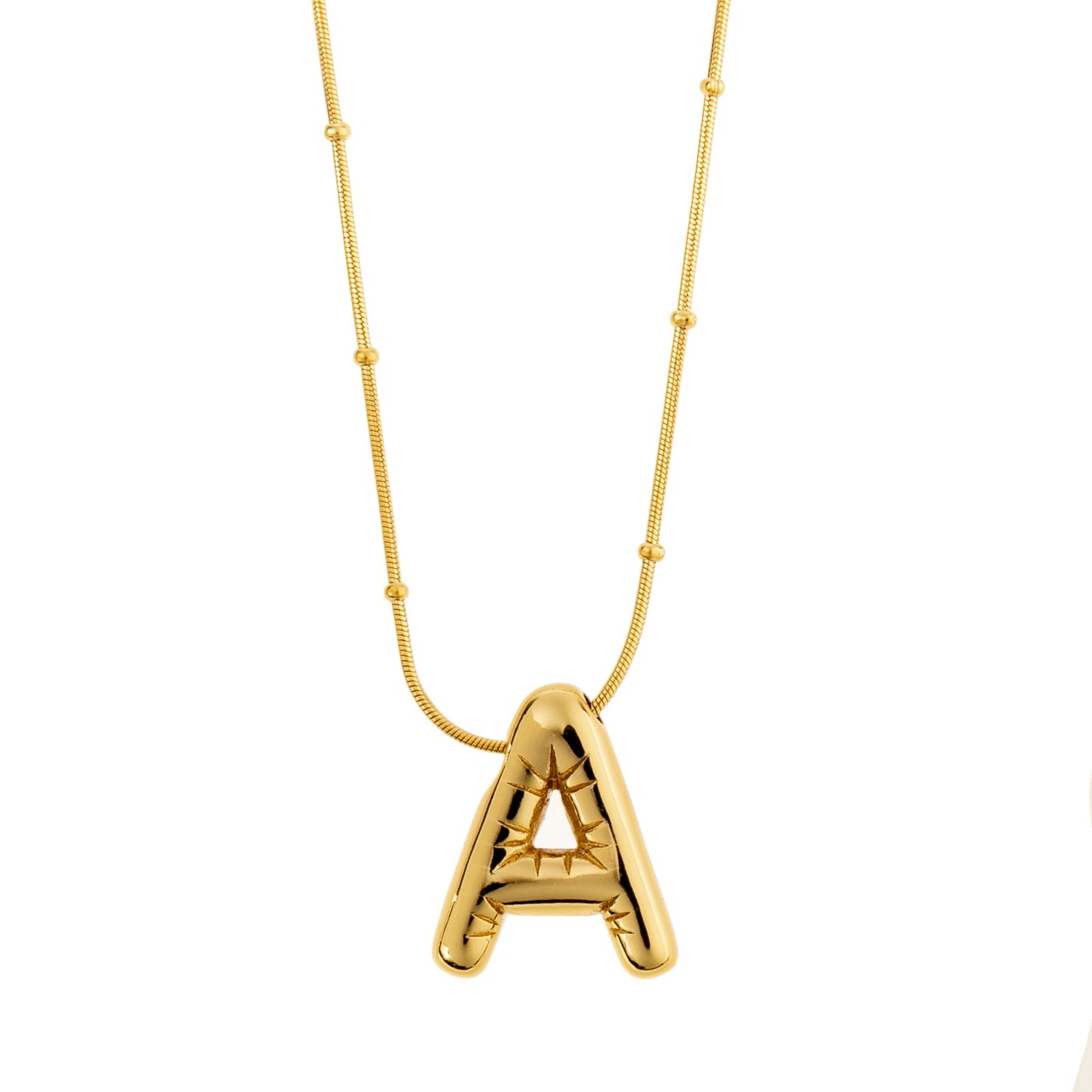 Stainless Steel Gold-plated 26-letter Necklace Simple