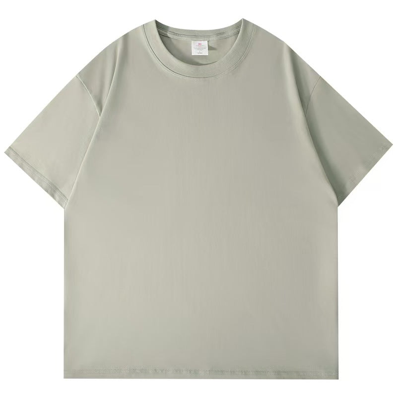 T-shirt ample à manches mi-longues de couleur unie