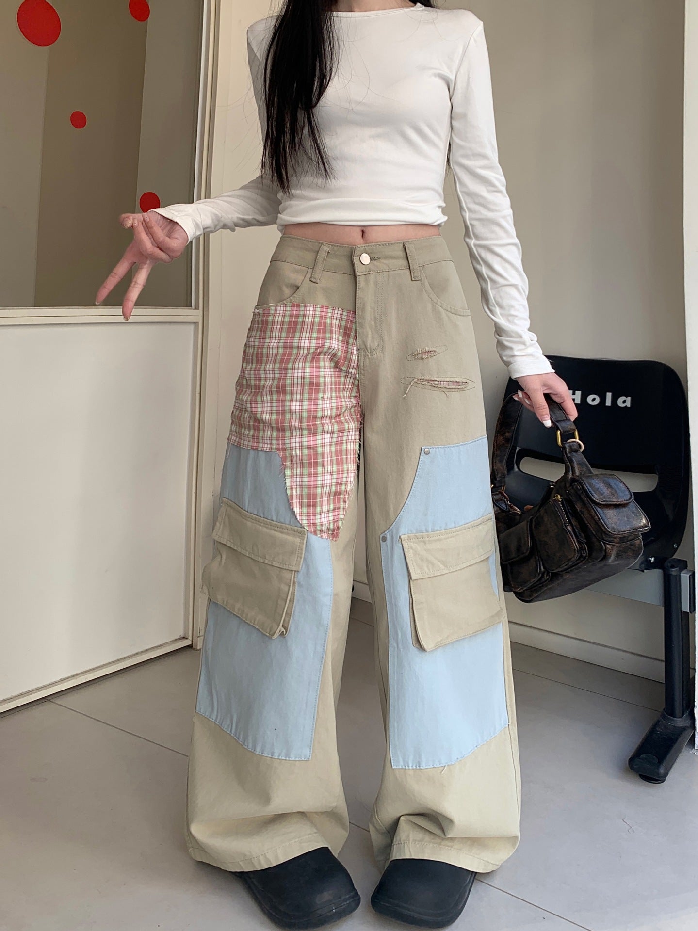 Straight Loose Wide Leg Draping Long Pants