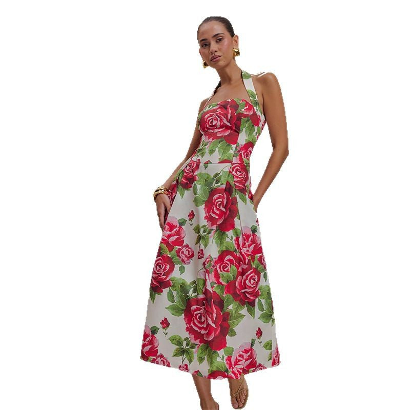 Robe longue sans manches à col carré et dos nu, nouvelle collection printemps
