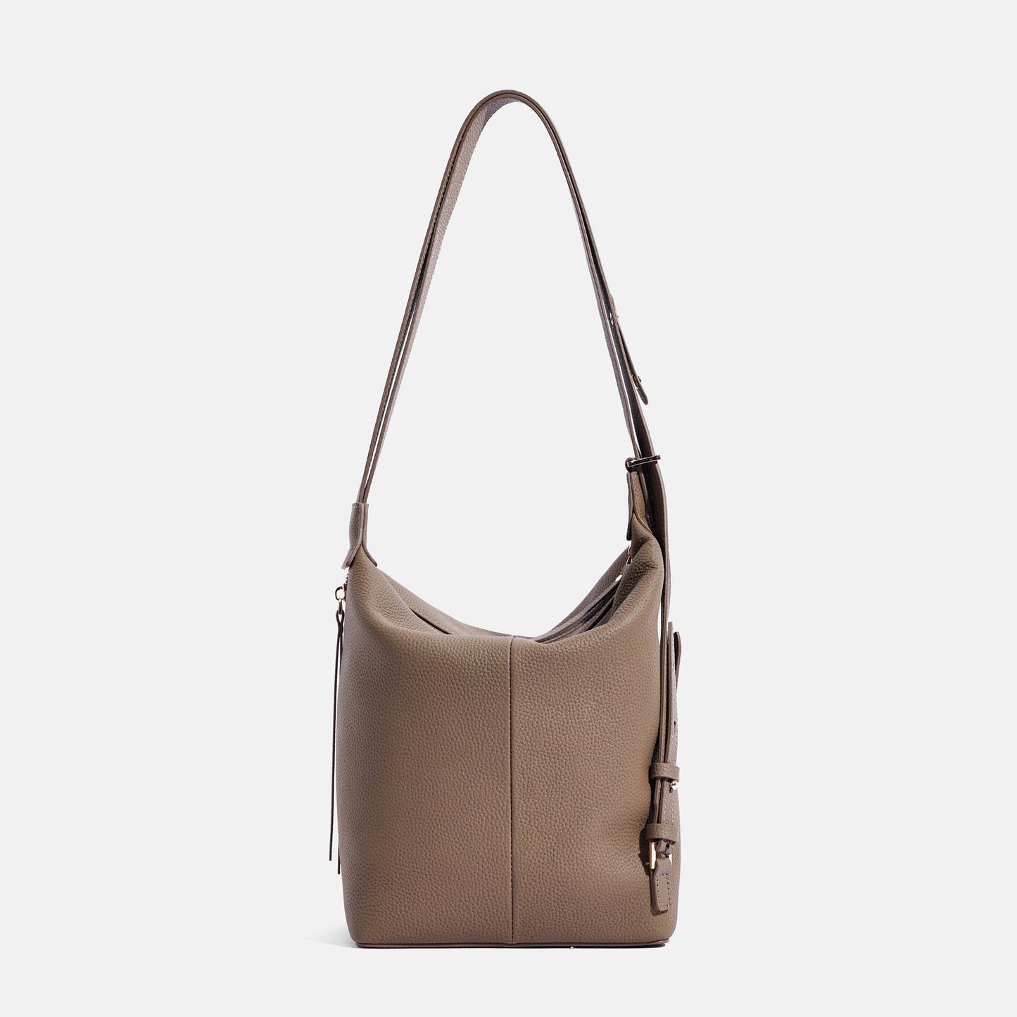 Borsa a secchiello di grande capacità in pelle bovina di primo strato