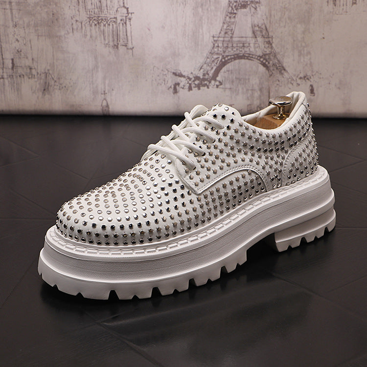 Fashion Design Rivet Leather Shoes Platform Casual Shoes