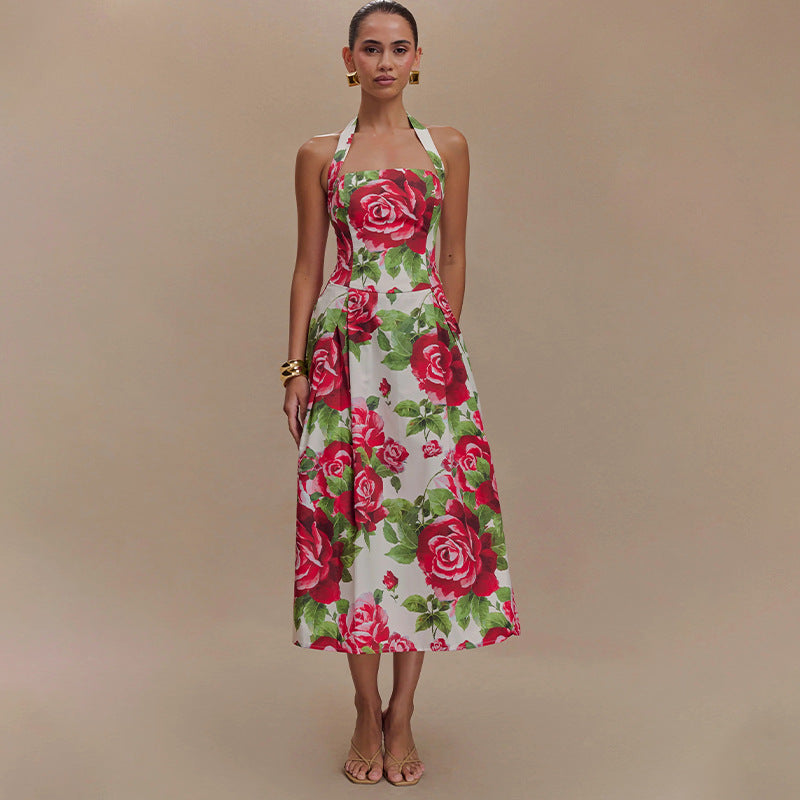 Robe longue sans manches à col carré et dos nu, nouvelle collection printemps