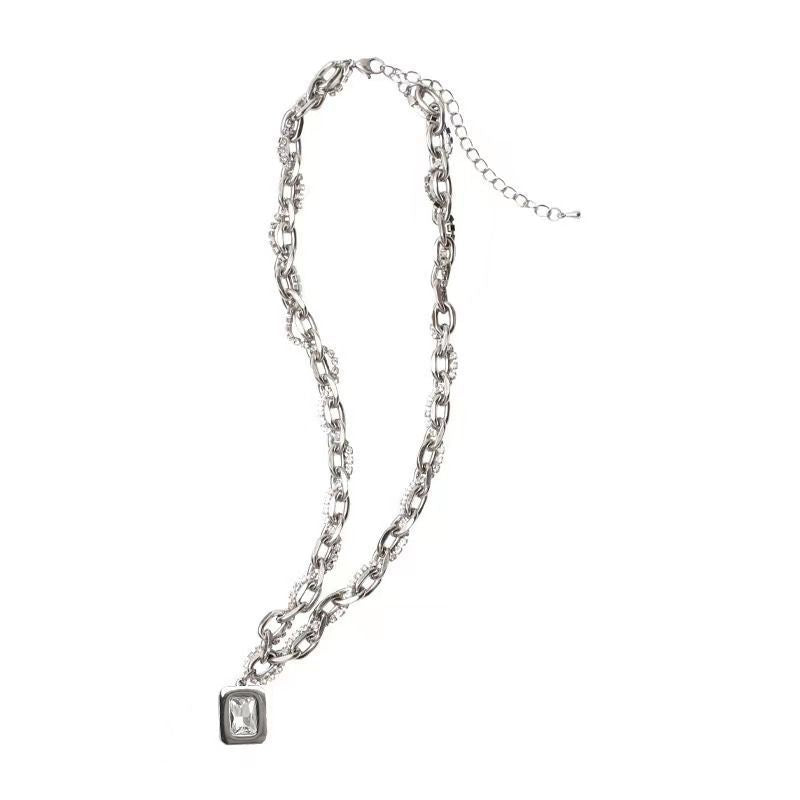 Hip Hop Square Zircon Necklace