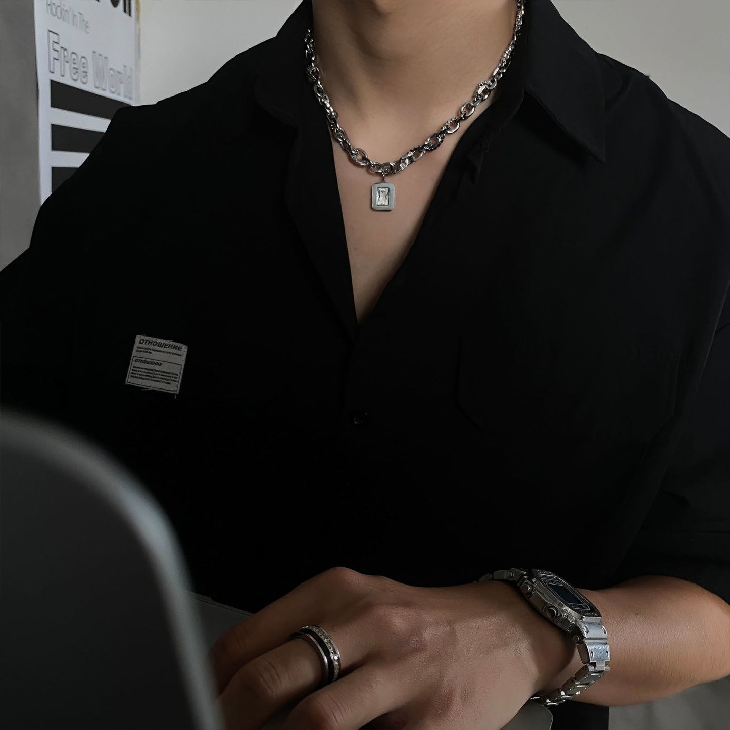 Hip Hop Square Zircon Necklace