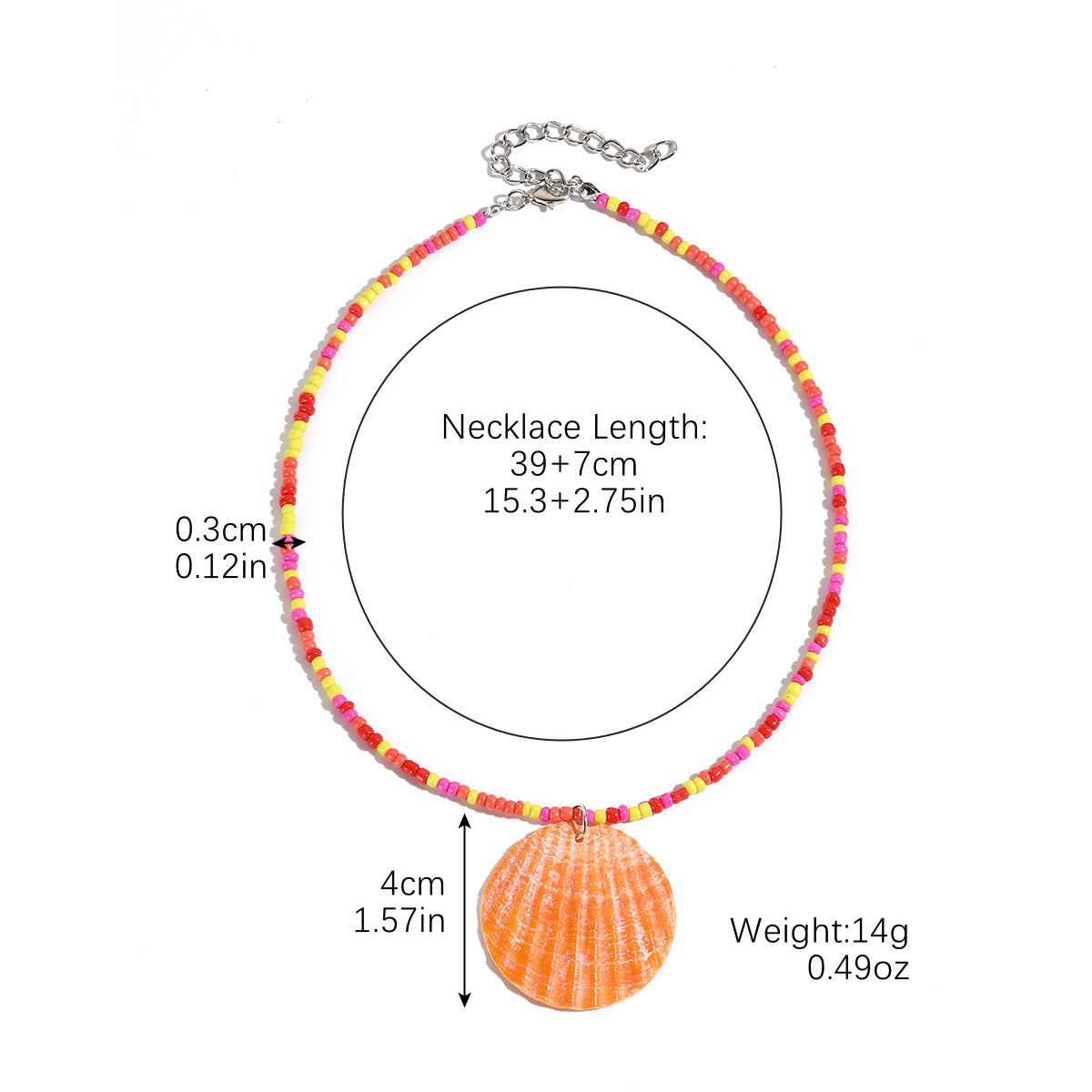 Colorful Rice-shaped Beads Stringed Beads Shell Necklace