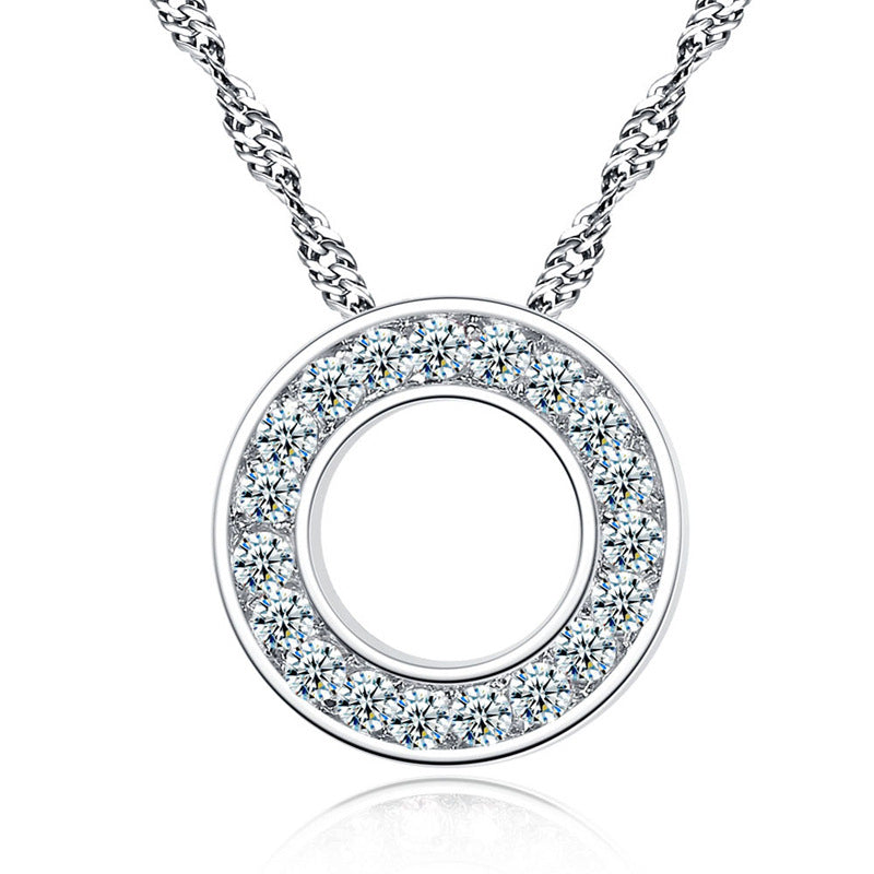 Micro Inlaid Zircon Geometric Ring Necklace