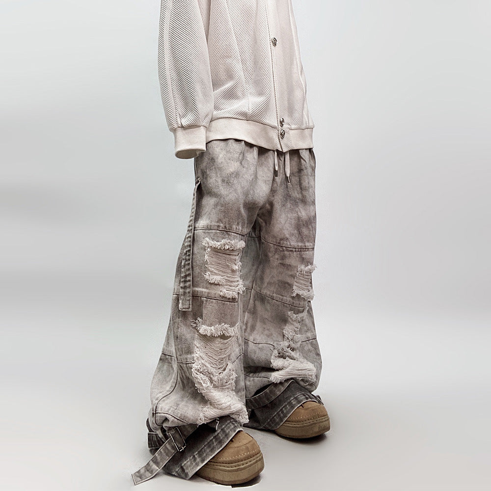 Vintage Worn Looking Washed-out Jeans High Street Loose