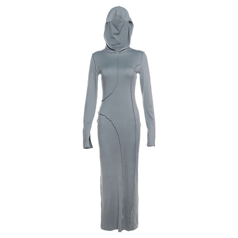 Fashion Hooded Slim Fit Split Dress