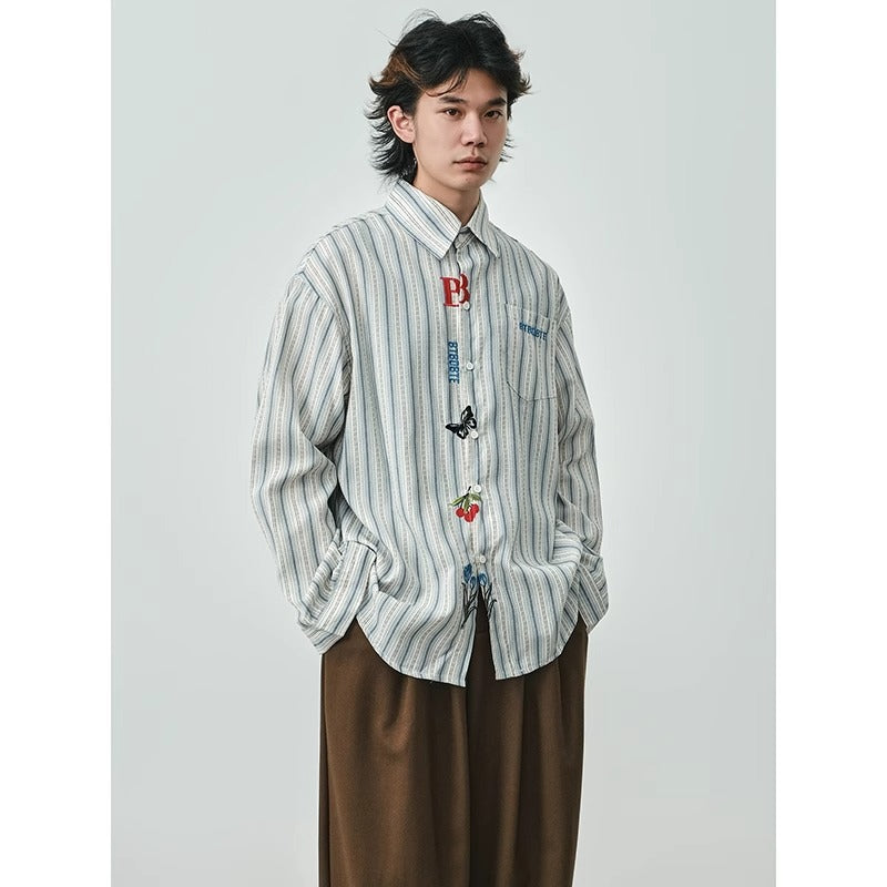 Camicia a maniche lunghe a quadri retrò alla moda