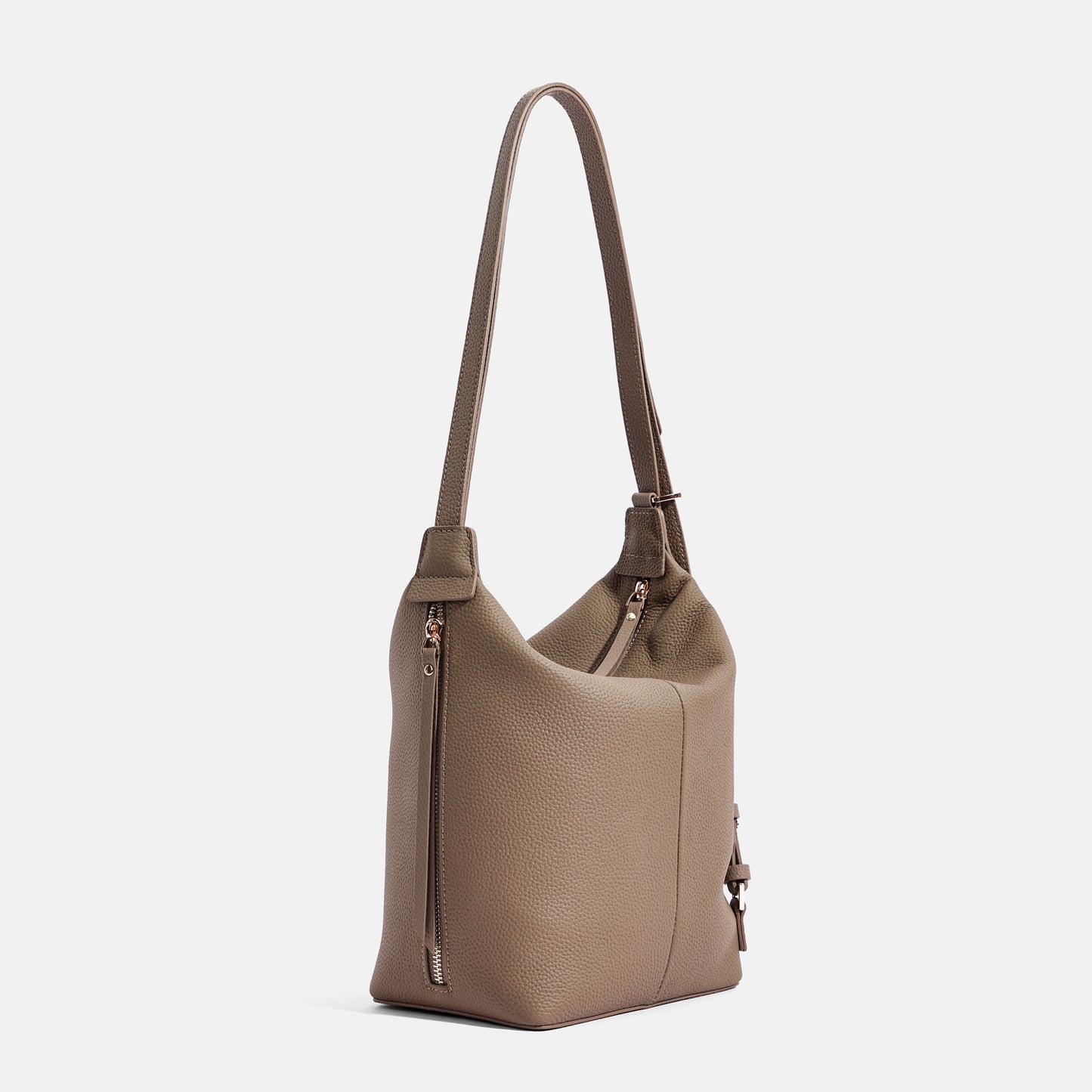 Borsa a secchiello di grande capacità in pelle bovina di primo strato