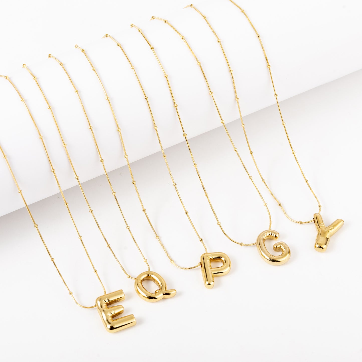 Stainless Steel Gold-plated 26-letter Necklace Simple