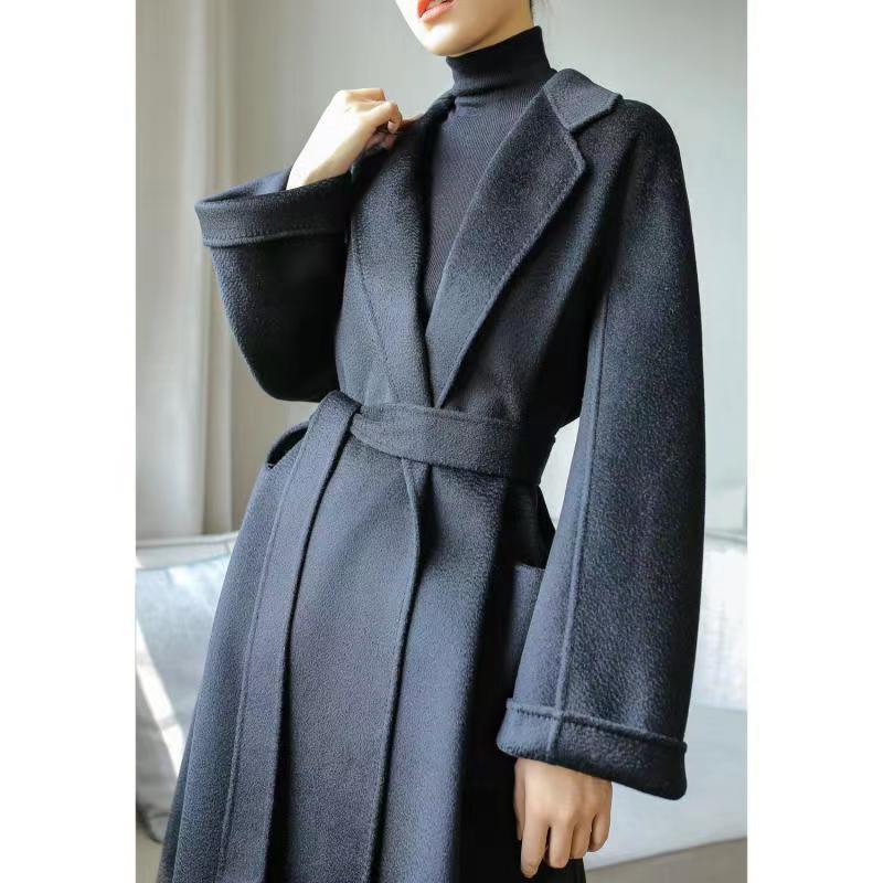 Fashion Double-sided Cashmere Water Ripple Coat