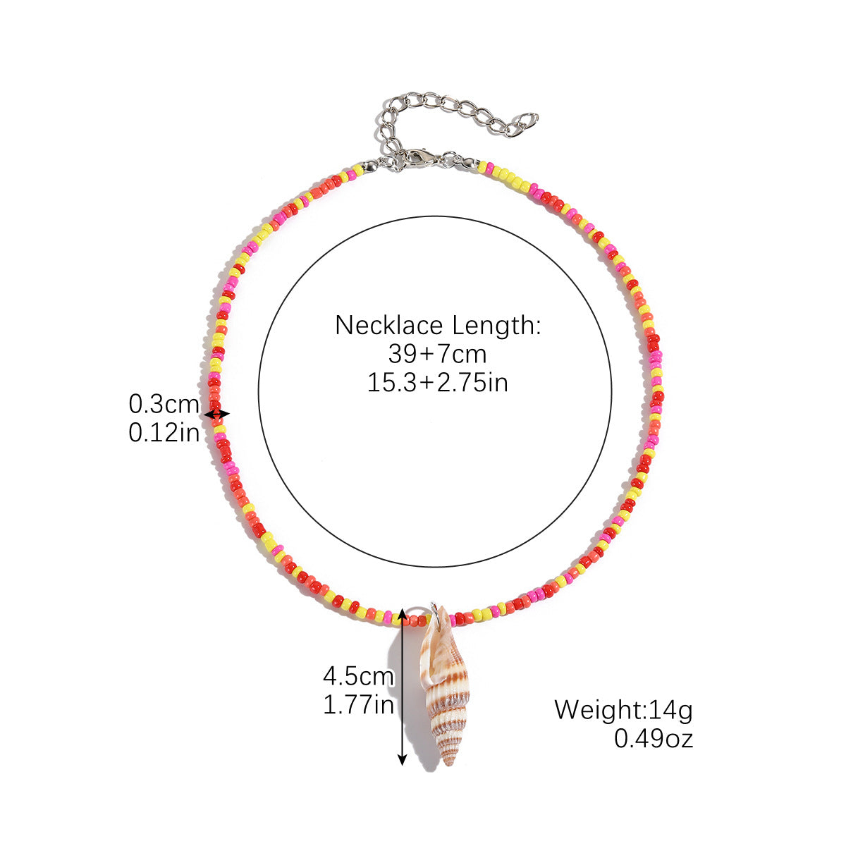 Colorful Rice-shaped Beads Stringed Beads Shell Necklace